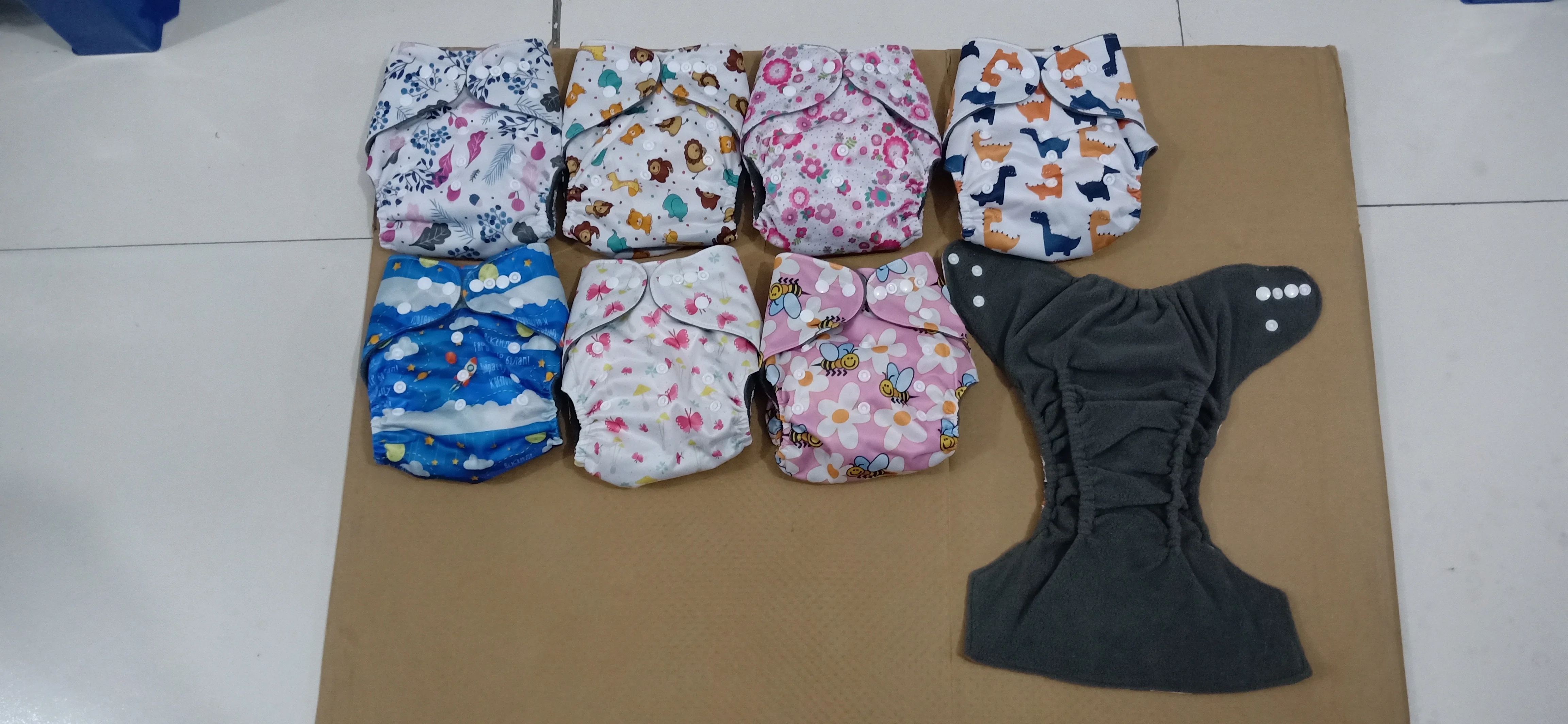 Cloth Diaper with Bamboo Inner All In One Nappies With Inserts Adjustable Size Fit 3-36 Months Baby 30sets