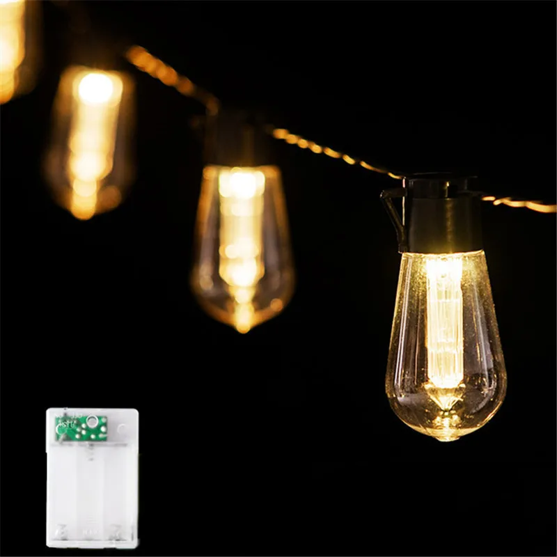 

LED Solar String Lights Outdoor Decoration Light Bulb Waterproof Patio Lamp Holiday Garland for Vegetable Garden Furniture