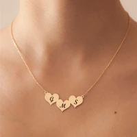 heart customized nameplate necklaces personality letter love pendant necklace jewelry for women vintage gift for lover couples