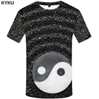 Мужская футболка KYKU Psychedelic с абстрактным принтом, Забавные футболки Yinyang, футболки с принтом Харадзюку, повседневные уличные футболки 3d