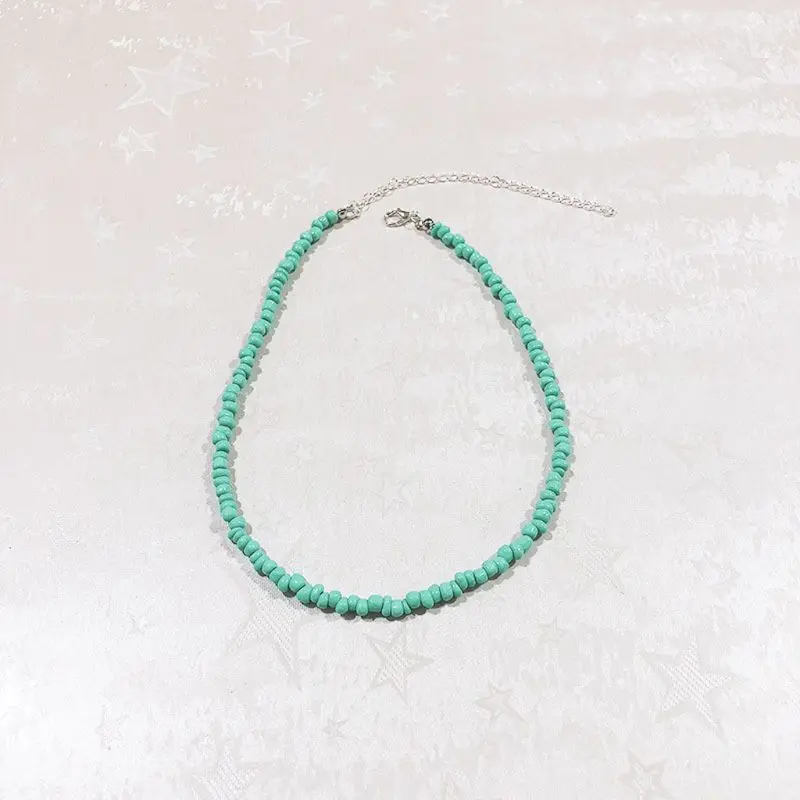 

8Pcs Bohemia Seed Bead Summer 15inch Short Chokers Kit Colorful Tiny BeadedChain Necklace Kit for Women Fashion Jewelry