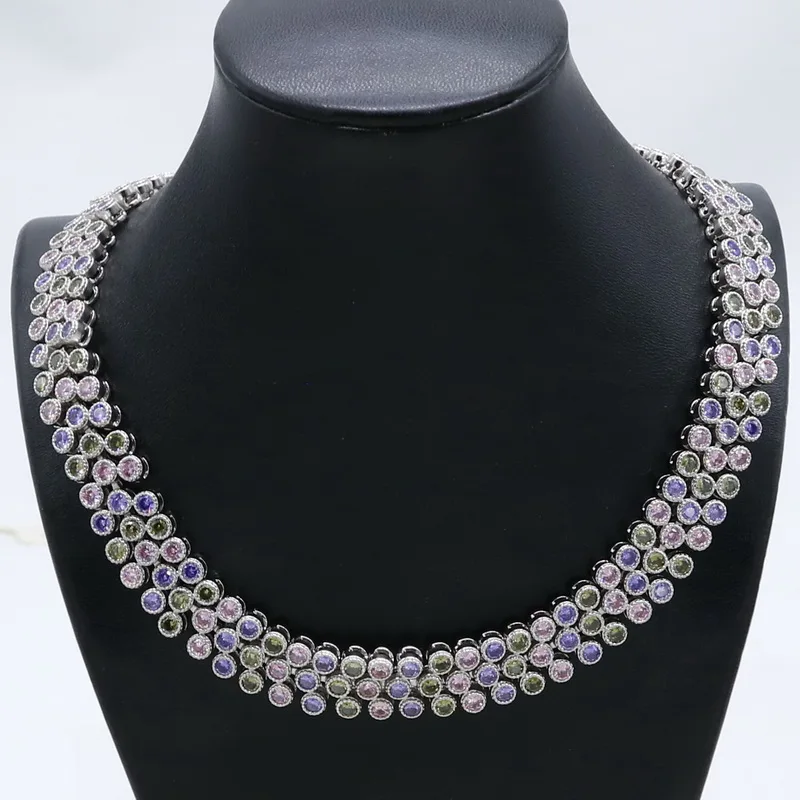 Комплект из колье серёг и браслета серебристого цвета|Ювелирные наборы для