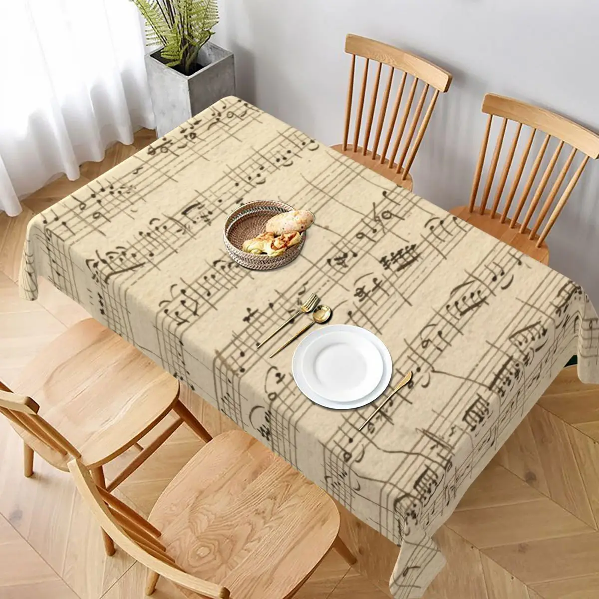 

Music Tablecloth Banquet Polyester Table Cover Retro Wholesale Protector Print Table Cloth