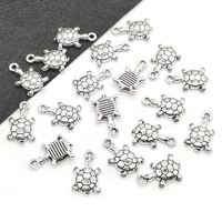 zinc alloy antique silver color difference tortoise shape pendant charms for jewelry making handmade diy bracelet accessories