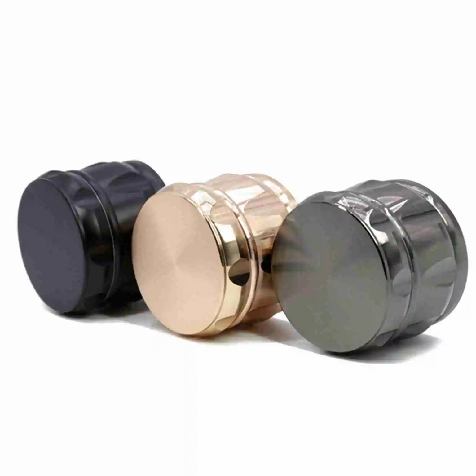 

Chromium Drum Herb Grinder Weed Crusher 63mm Zinc Alloy Rose Gold Tobacco Grinders for Smoking Sharpstone Cigarette Accessories