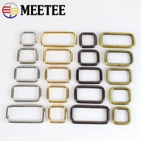 10pcs meetee rectangle metal buckles webbing belt leather buckle clasp handbag strap clip adjuster diy hardware accessories f4 5