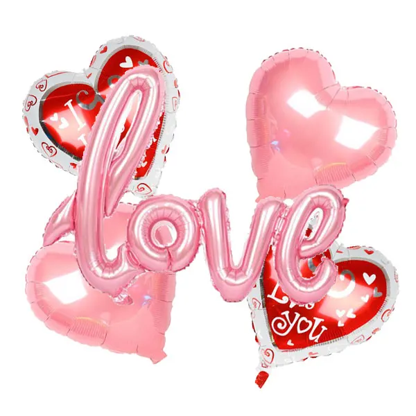 Подарок на день Святого Валентина Красное сердце Фольга воздушные шары большие