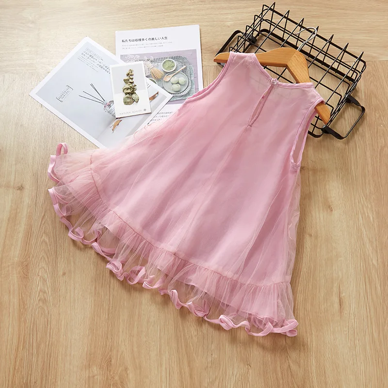 Мода 2019 летнее Пышное Бальное Платье с сеткой платья для маленьких девочек