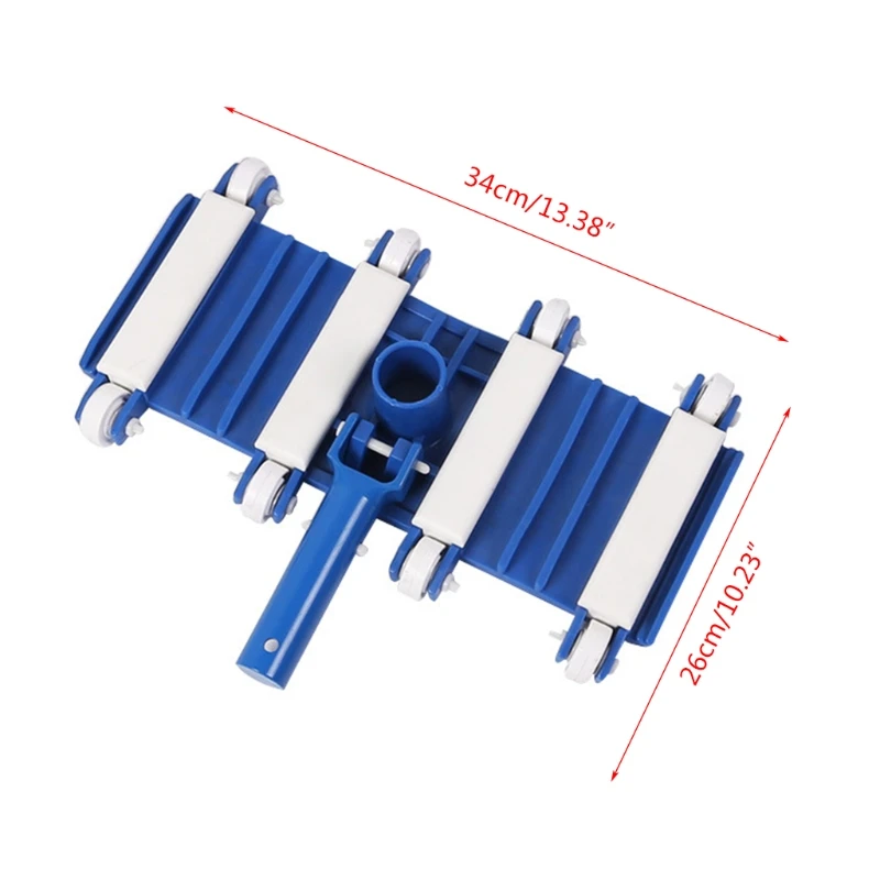 

Wheeled Flexible Sewage Suction Swimming Pool Vacuum Head with Brush Cleaning Debris Tool Accessory D0LB