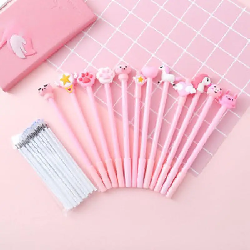 

Kawaii 20pcs/set 0.5mm Gel Pen Stationery Cartoon Office Student Supplies Gel Ink Pen School Stationery Pens Ballpoint Ids Gift
