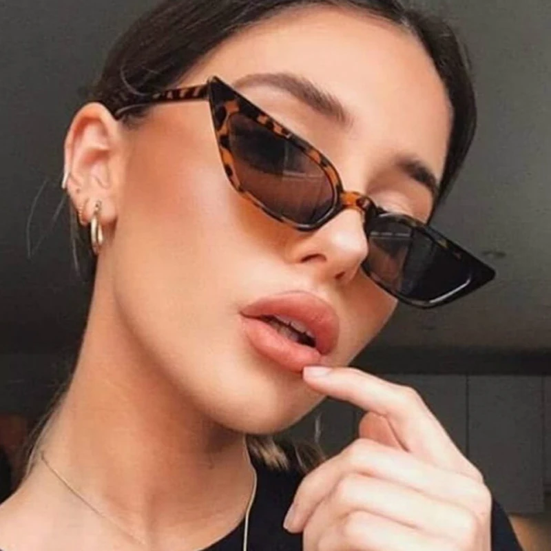 

New Pink Cat Eye Sunglasses Women Vintage Black Cateye Sunglasses Female Small Frame Transparent Color Oculos De Sol Feminino