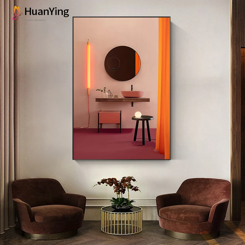 

Nordic Decoration color house Abstract Wall art canvas painting Landscape Wall art Pictures for Living Room Bedroom morden print