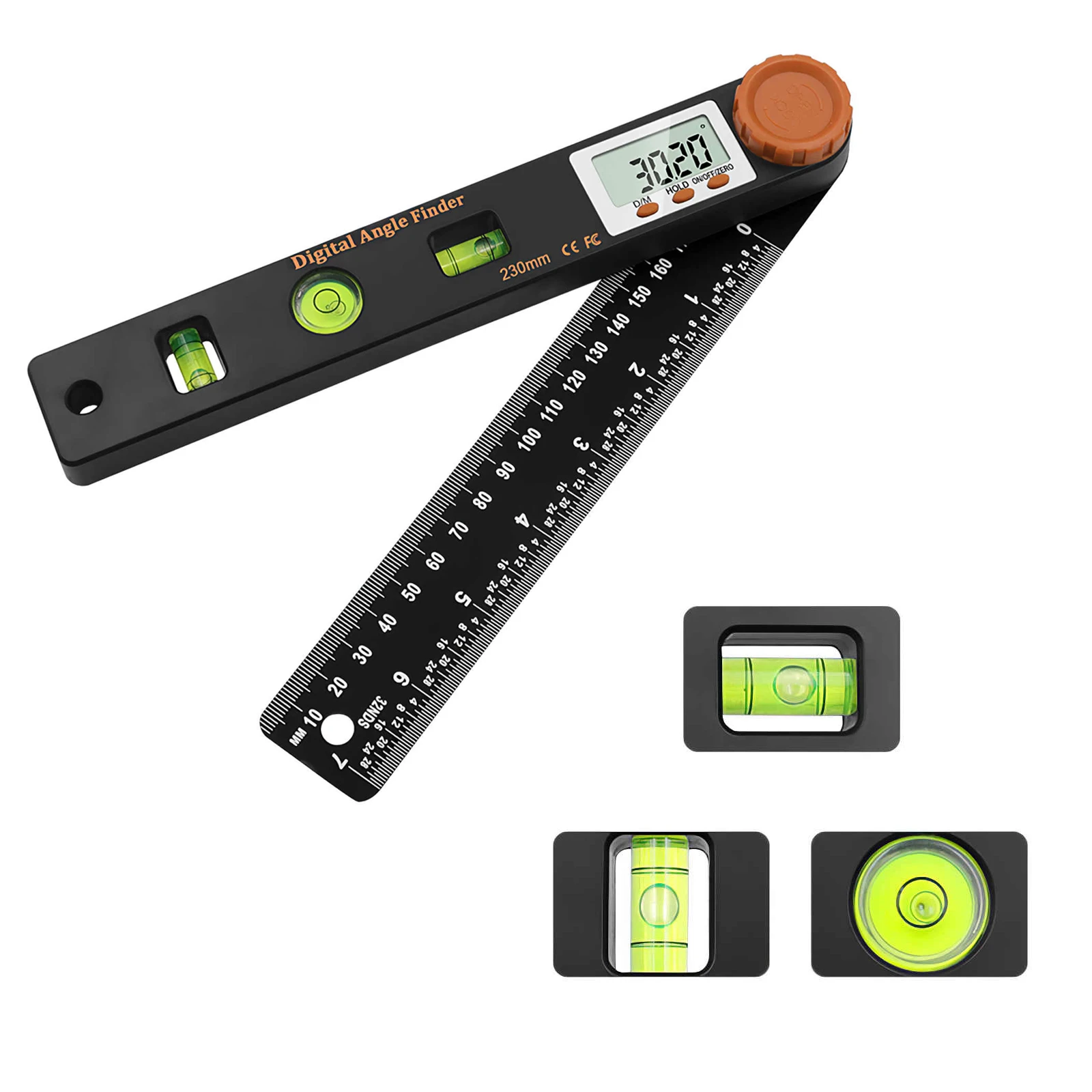 

Digital Protractor Level Ruler Inclinometer Angle Rluer Finder Electronic Goniometer 0-360 Degrees Angle Scale Detector 0-195mm
