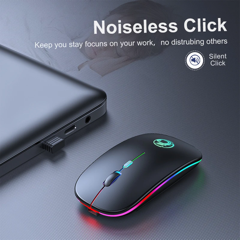 Wireless Mouse Bluetooth Computer RGB Rechargeable Ergonomic LED Backlit Mause Silent Mice For Laptop PC | Компьютеры и офис