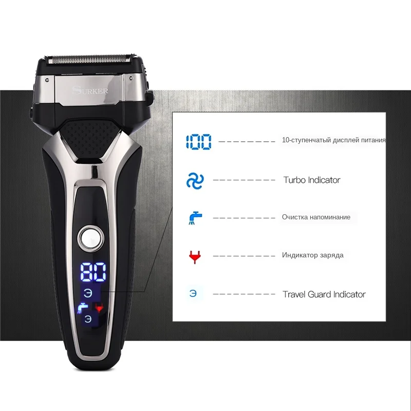 USB Перезаряжаемый, бритвенный для мужчин, 3D тройное плавающее,,, barbeador eletrico