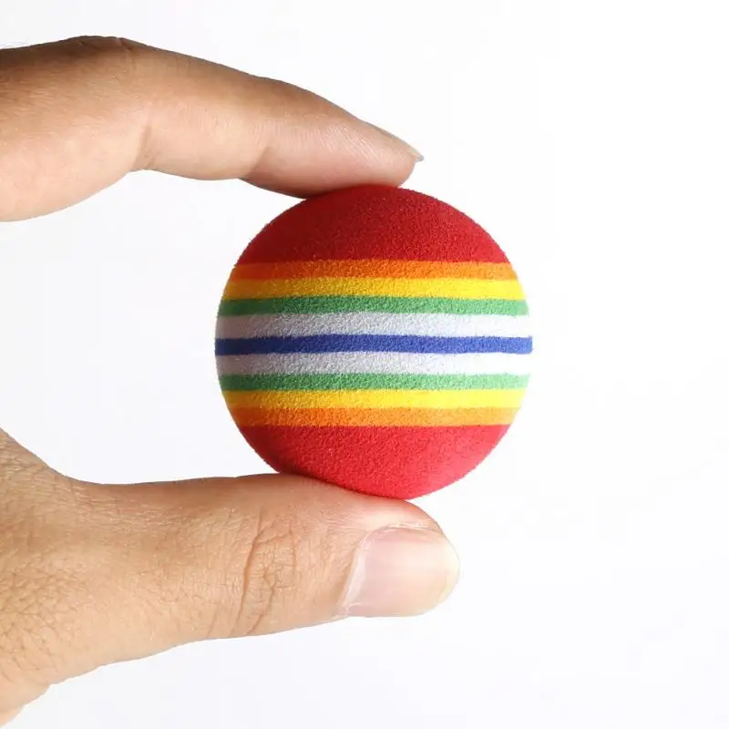 

20Pcs 42mm EVA Foam Soft Rainbow Stripe Golf Training Balls Swing Golf Club Beginner Practice Training Aids Ball Indoor