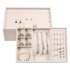 Бархатная шкатулка для ювелирных украшений, Модный замшевый Органайзер из ворсовой ткани, полностью закрытый, оптовая продажа