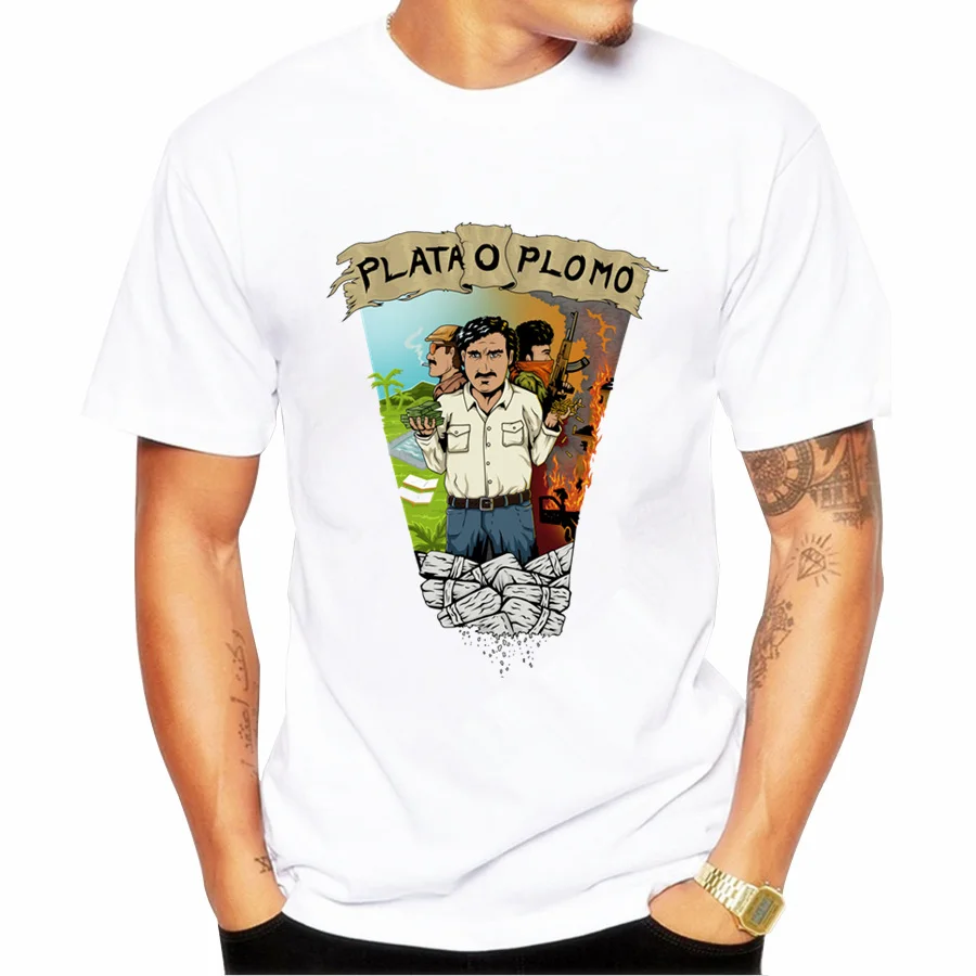 Pablo Escobar футболка с короткими рукавами и круглым вырезом летняя повседневная