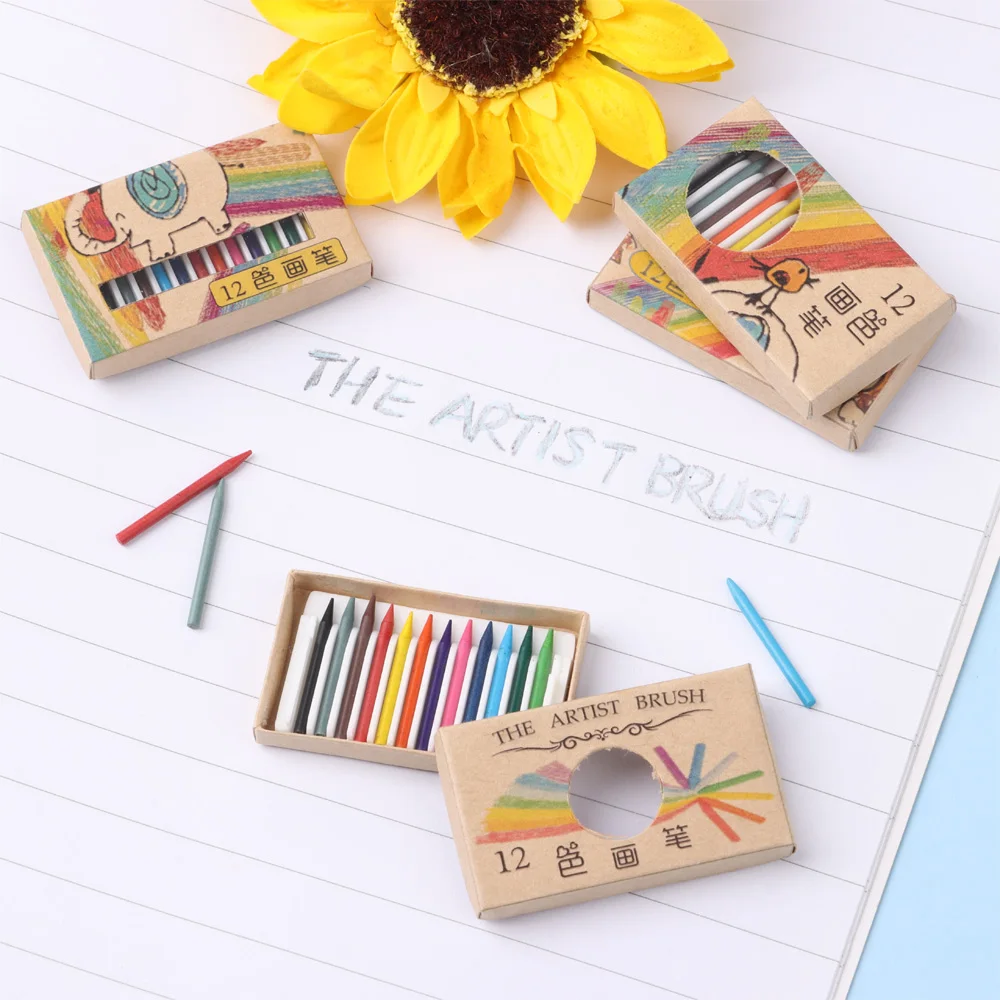 1Set Miniature Crayon Color Pencil Scene Model Doll Colorful Mini Dollhouse Decoration Kids Toys Dolls Accessories - купить по