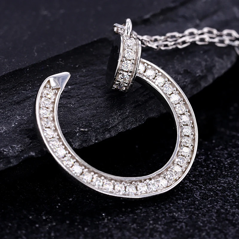 Ожерелье женское из серебра настоящий Муассанит пробы 1 карат 100% | Украшения и