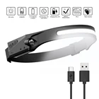 BORUIT 2021 светодиодный налобный фонарь с полным обзором и креплением на голову, со встроенным аккумулятором, USB-перезаряжаемый фонарик для охоты, ночной рыбалки