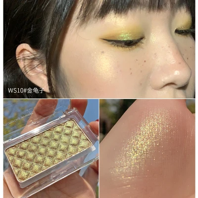 

Glitter Highlighter Bronzer Palette Makeup Shimmer Brightener Contouring Baked Iluminador Highlight Pigmented Eyeshadow Palette