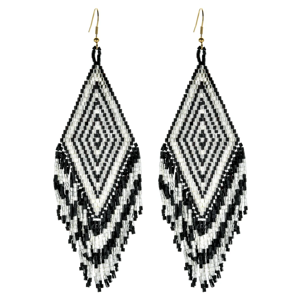 

ZMZY новые богемные серьги в виде капель серьги Miyuki для женщин, ювелирные изделия ручной работы с узором из бисера, ювелирные изделия оптом