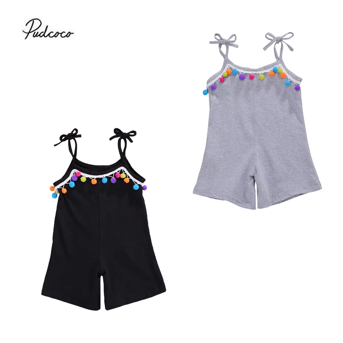 Комбинезон на бретельках для маленьких девочек простая однотонная крутая Милая