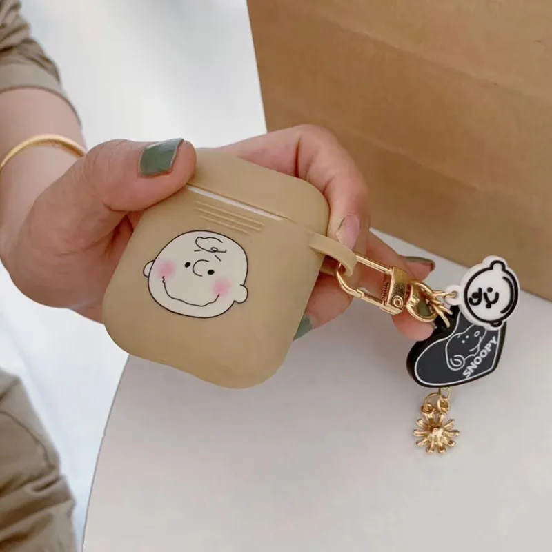 Коричневый Милый чехол для наушников для AirPods с мультяшным животным, сумка для ключей, беспроводные наушники, чехол, анти-шок для Apple Airpods 2, аксессуары - Цвет: Коричневый