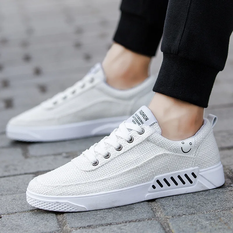 Мужская льняная парусиновая обувь дышащая повседневная модная мужская