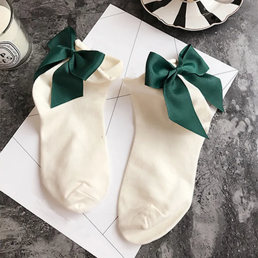 Женские носки с хлопком, плотный бант на лодыжке Meias Calcetines Mujer Skarpetki Damskie Sokken носки женские черные белые OY51
