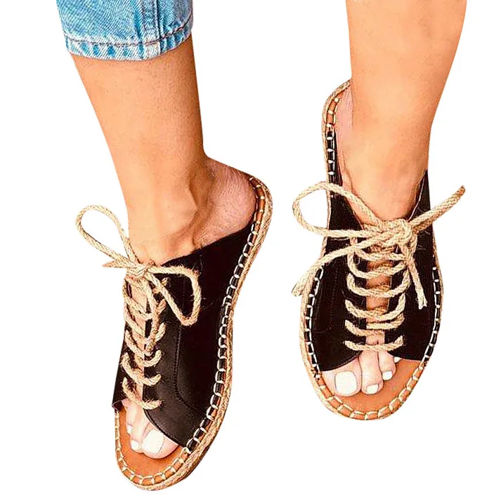 Летняя обувь Женские повседневные сандалии в римском стиле пляжные с открытым