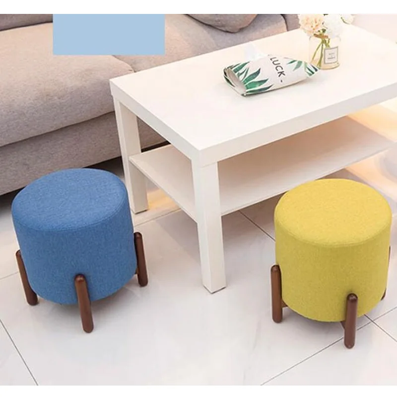 Современный пуф османский маленький стул табурет диван ткань круглые стулья