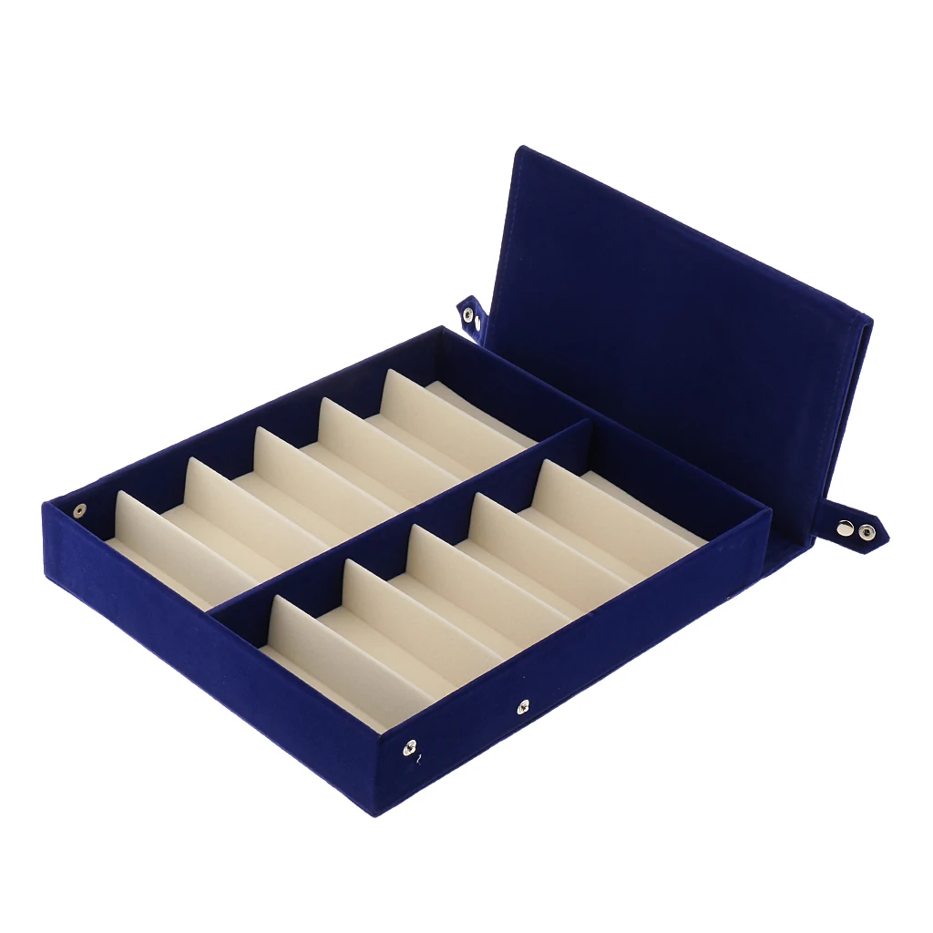 Коробка для хранения очков с 12 слотами-винтажный Красный бархатный футляр