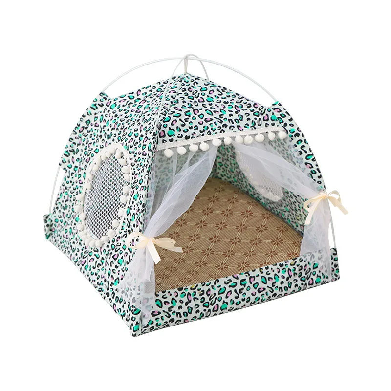

Portable Dog Cat Tent Bed Teepee Closed Cozy Hammock With Floors Cat House Pet Small Dog Semi-closed Kennel Nest Pet Products