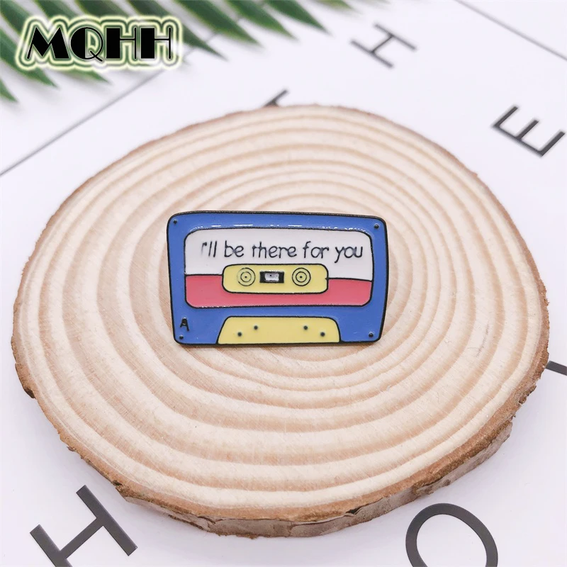 Мультяшная синяя музыкальная лента CD эмалированная брошь я буду там для вас