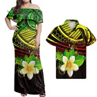 Hycool полинезийская с Гавайскими цветами размера плюс с открытыми плечами платье 4xl 5xl 6xl 7xl платье без рукавов на каждый день для дам и девушек 2021