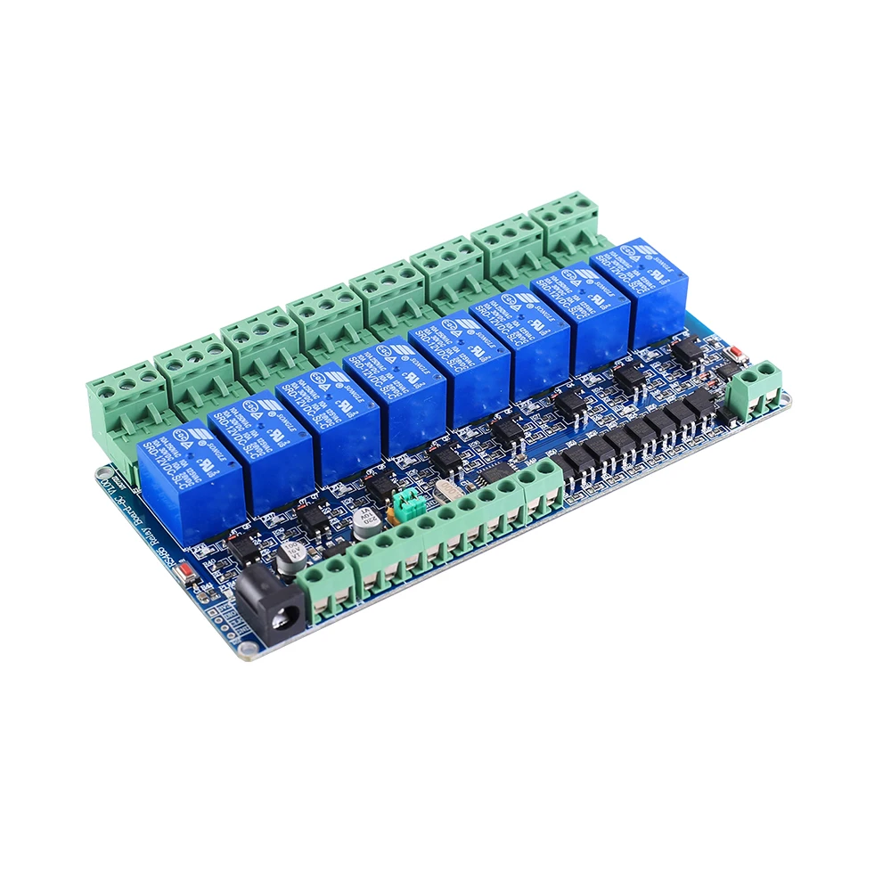 Для Arduino RS485 Modbus-RTU 12V 8Bit триггерный релейный модуль TTL 8-канальный переключатель