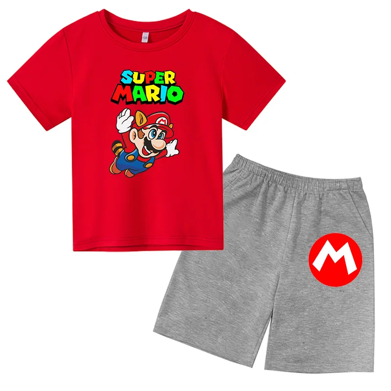 

2021 Summer Classic Cartoon Mario-bros T-Shirt Suit Harajuku Style Classic Mario Bros. Boy Girl Costume Street T-Shirt