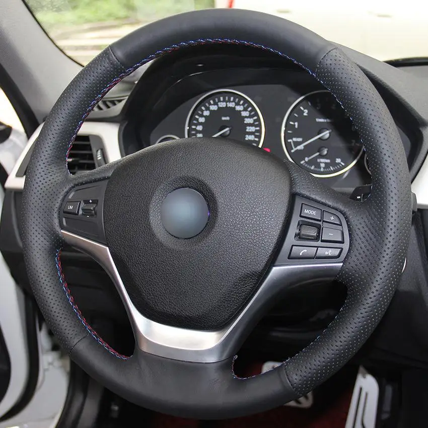 

Top Leather Hand-stitched Car Steering Wheel Cover for Ford Taurus 2012-2015