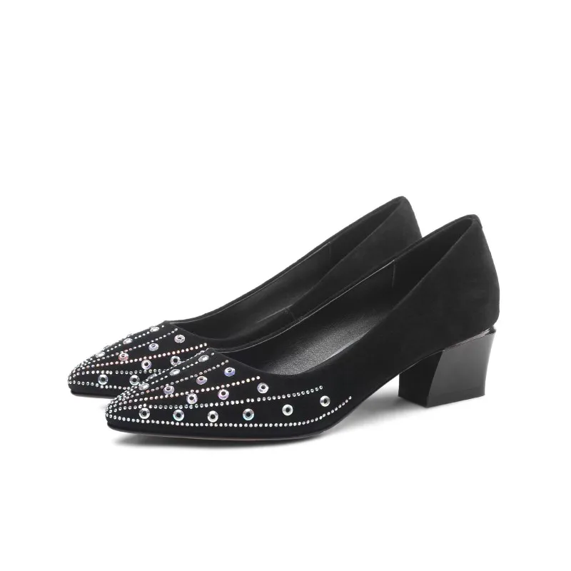 Женские туфли на высоком каблуке металлическая декоративная обувь заостренный