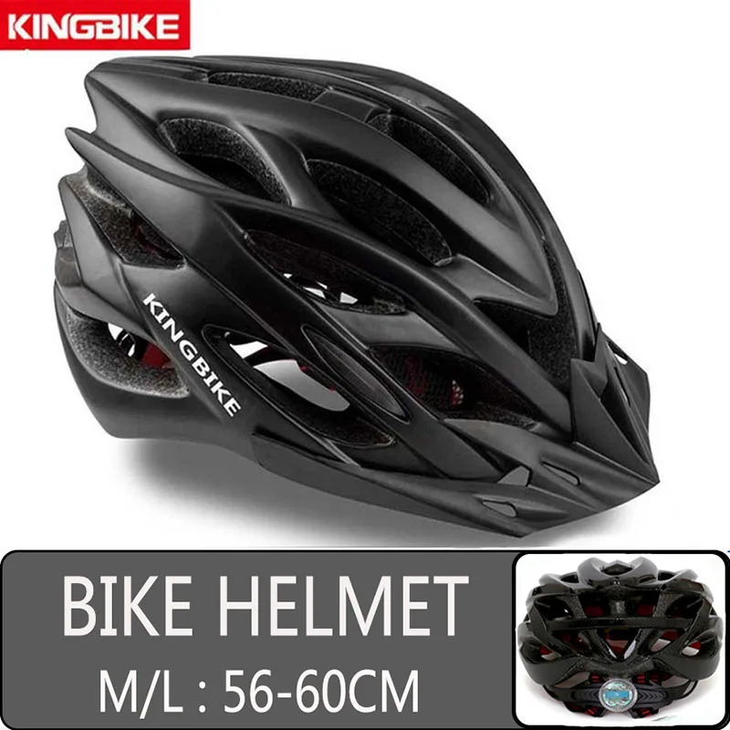 Black KINGBIKE шлем для шоссейного велосипеда MTB велосипедный шлем для мужчин и женщин ультралегкий в форме со съемным козырьком для активного отдыха - Цвет: Black