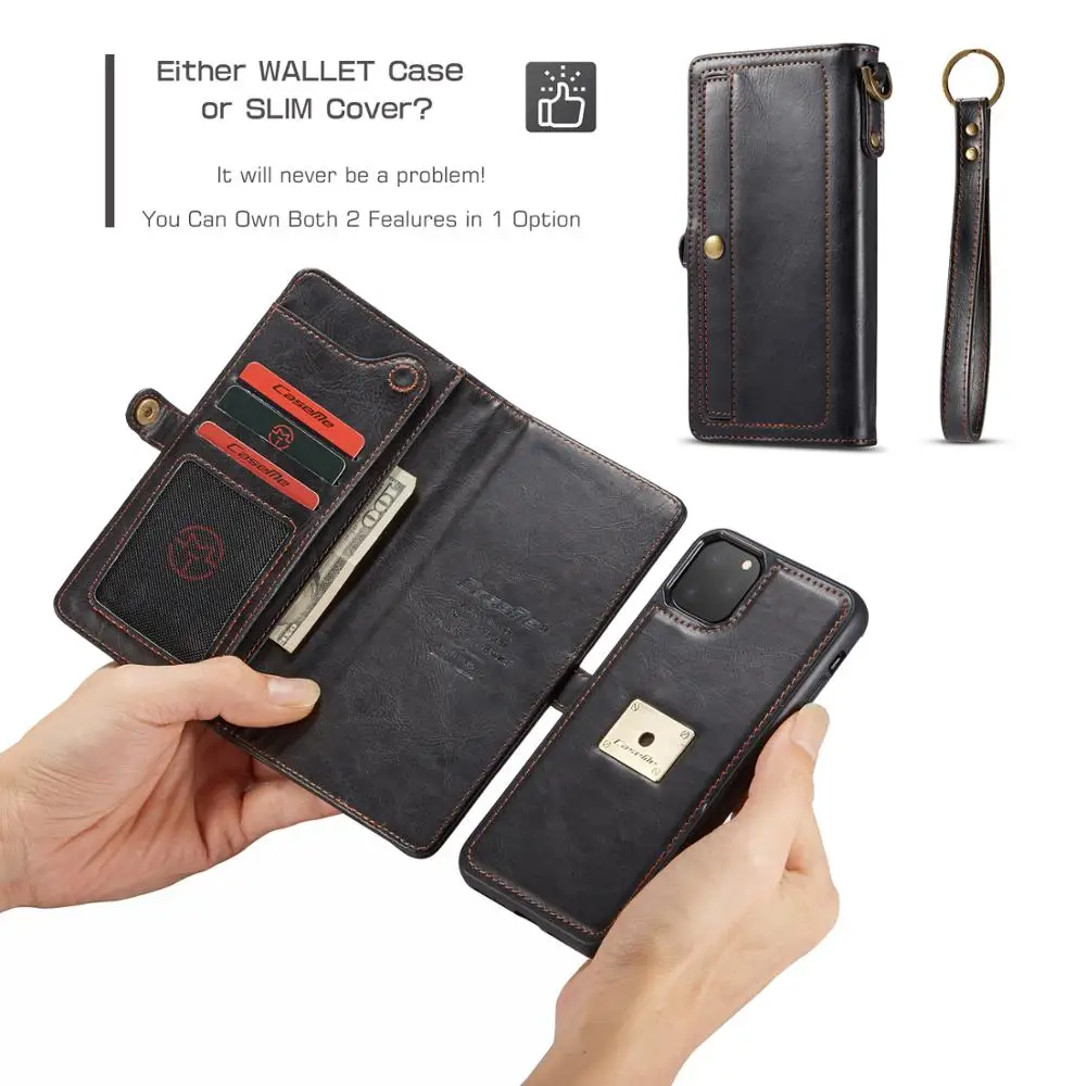 Кожаный чехол кошелек для iPhone 12 Pro Max съемный магнитный 2 в 1 11 XS Xr 7 8 6 Plus|case for iphone|for