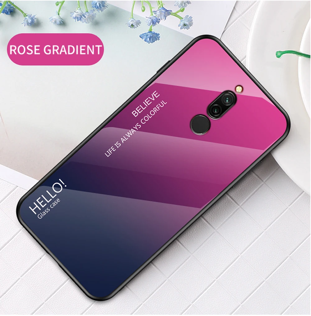 Для Xiao mi Red mi Note 5 6 Pro 6A 7 Чехол из закаленного стекла с градиентом для Xiaomi mi 8 A2 Lite A1 9 mi 8 mi 6 mi 9 Pocophone F1 чехол
