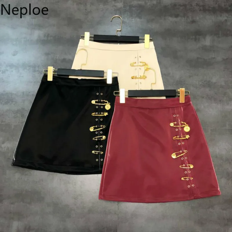Neploe 2020 Осень Зима Новая металлическая брошь дизайн трапециевидная юбка