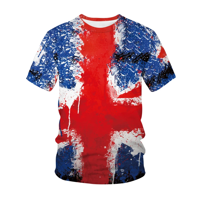 

Summer T-shirt USA UK Croatia Flag 3D Print T Shirt Men Women Fashion America Pattern Streetwear O-Neck Tees Tops Clothing