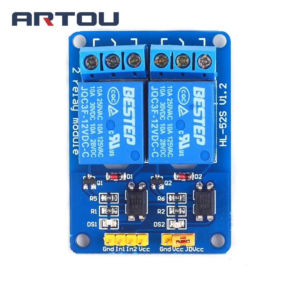 2 канальный релейный модуль 12 В низкоуровневый триггер с оптроном выход ходовой