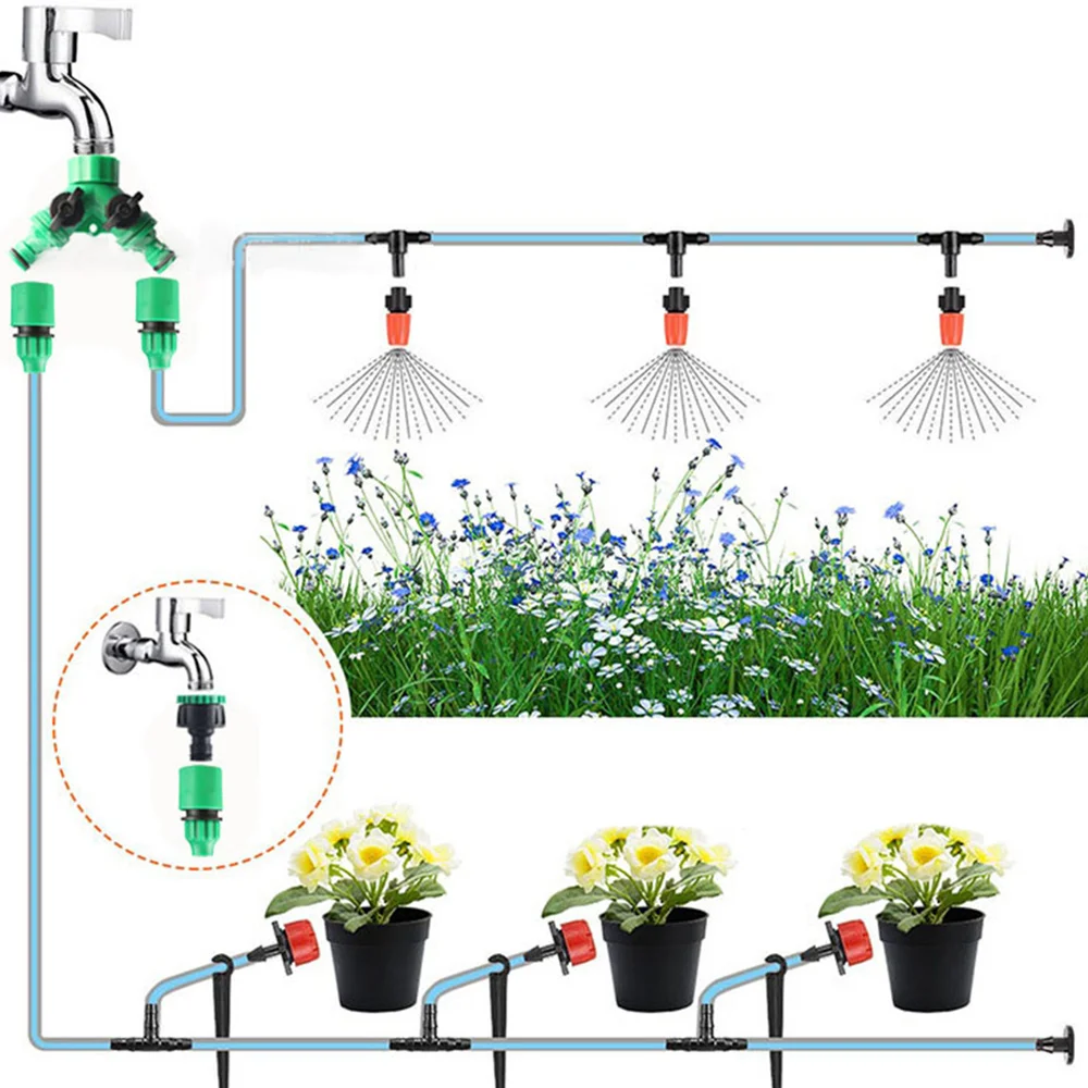 

25M Garden DIY Hose Irrigation System Micro Watering Drip Auto Planting Flower