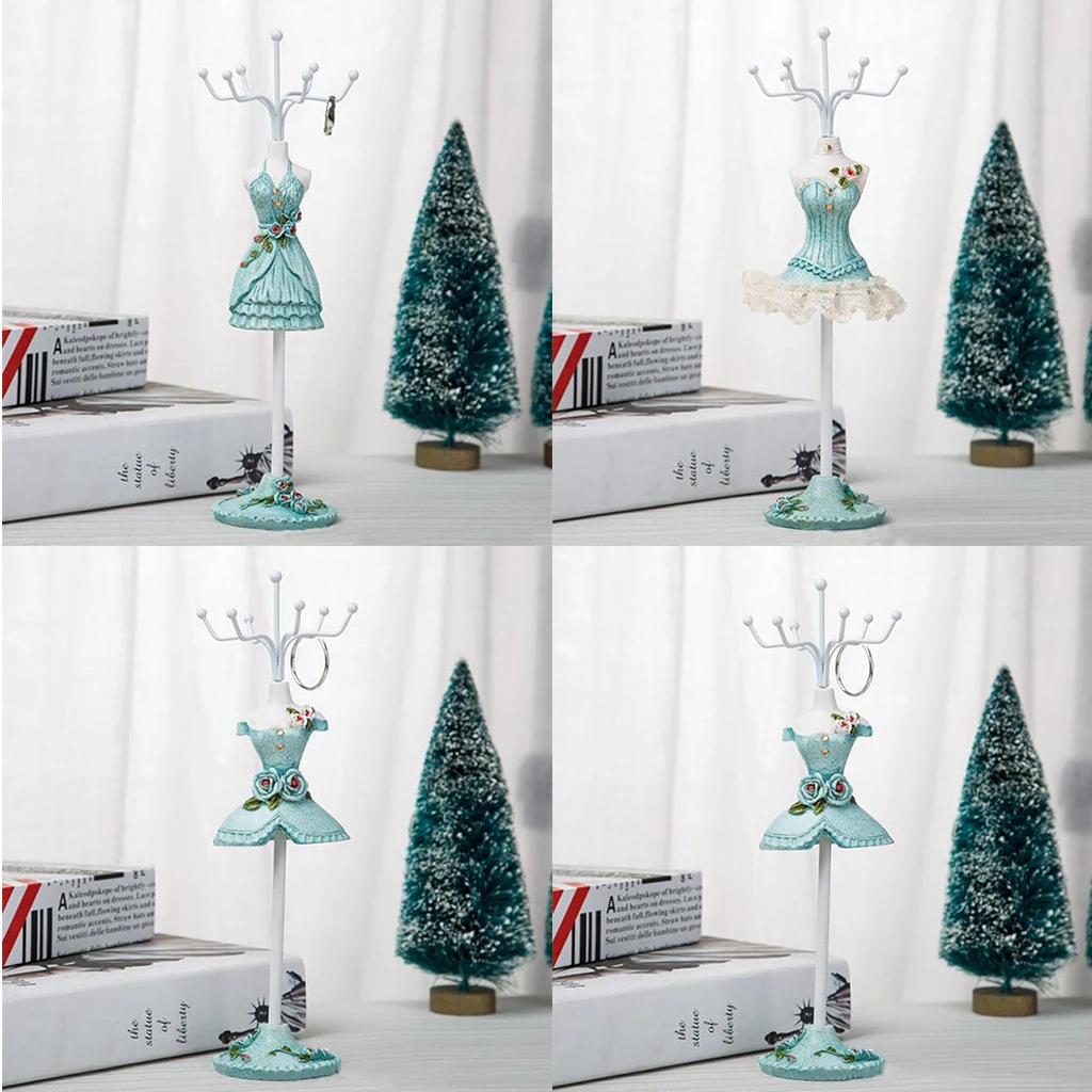 

Lady Figure Holder Jewelry Display Stand with 7 Hook Furnishings Props Popcorn Dress Model