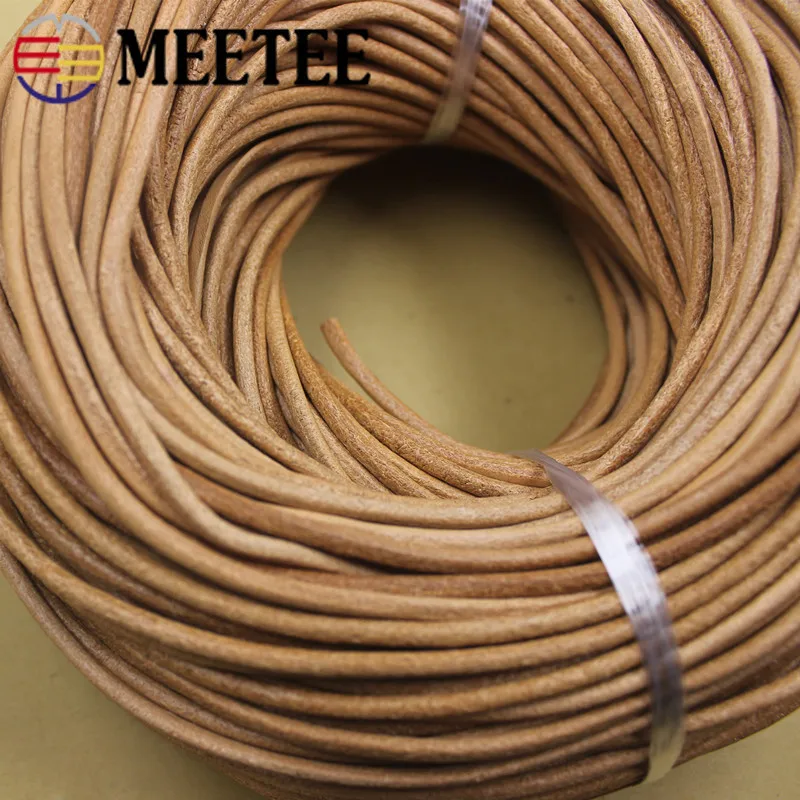 Meetee 2 метра 8 мм веревка из воловьей кожи кожаные шнуры натуральный черный